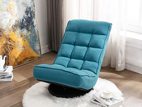 Altrobene Swivel Gaming Chair, Fabric Folding Floor Chair, Lazy Sofa Lounge Chair Rocker