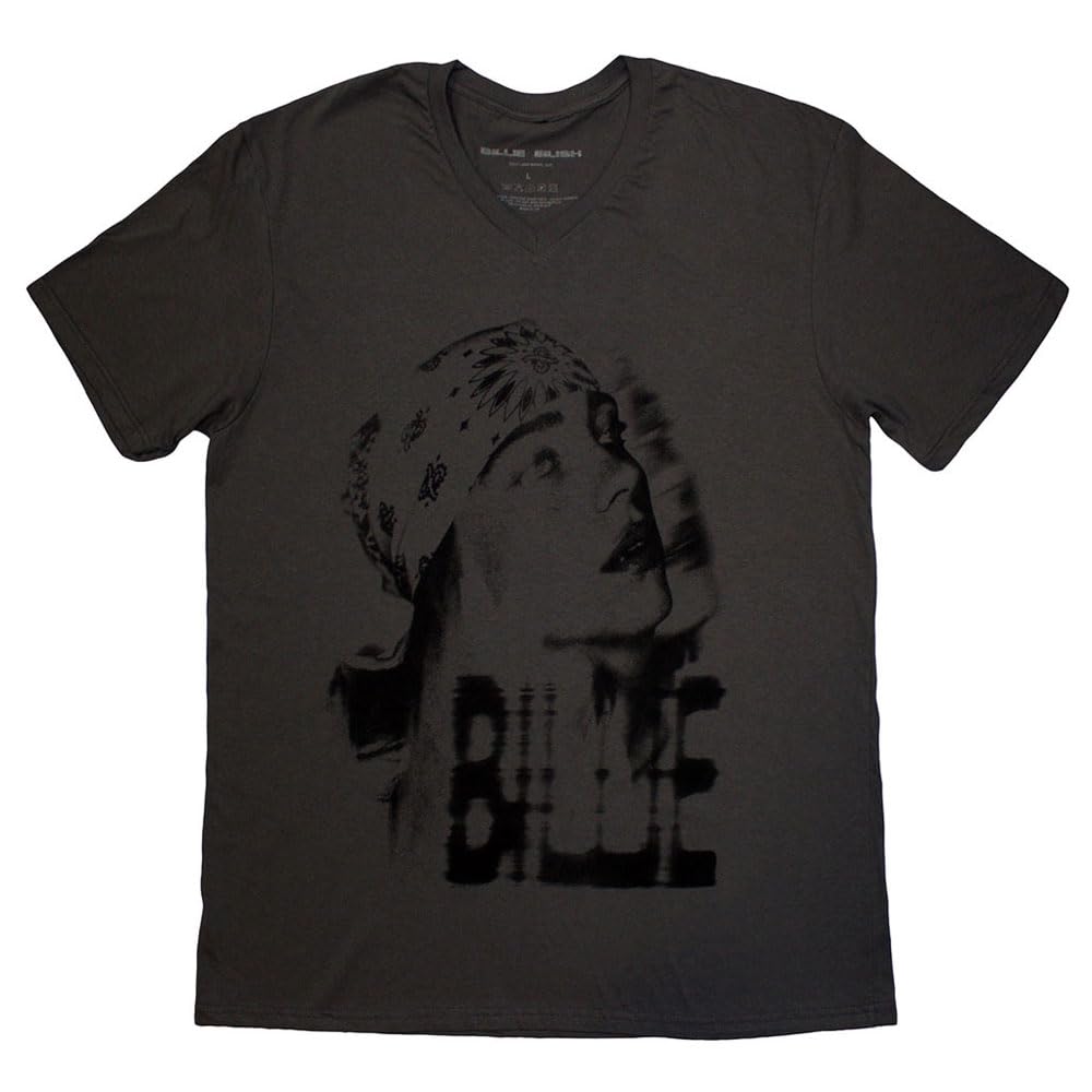 Billie Eilish Men's (S, Charcoal) Tonal Bandana Photo T Shirt