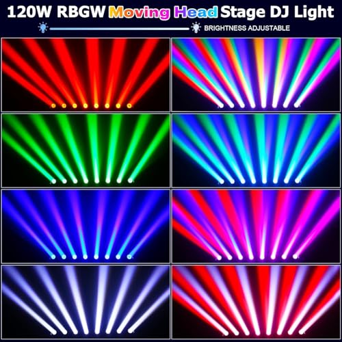 Image of Moving Head DJ Light Bar,120W RGBW 4IN1 LED Stage Light DJ Lights Bar Strobe Effect 180 Tilt Professional DMX & Sound Activated for Wedding Church Disco Live House Uplighting-8PC