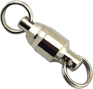 100pcs Ball Bearing Swivel with 2 Fishing Stainless Split Ring Fish Hooks Connectors for Saltwater Seawater (16mm)