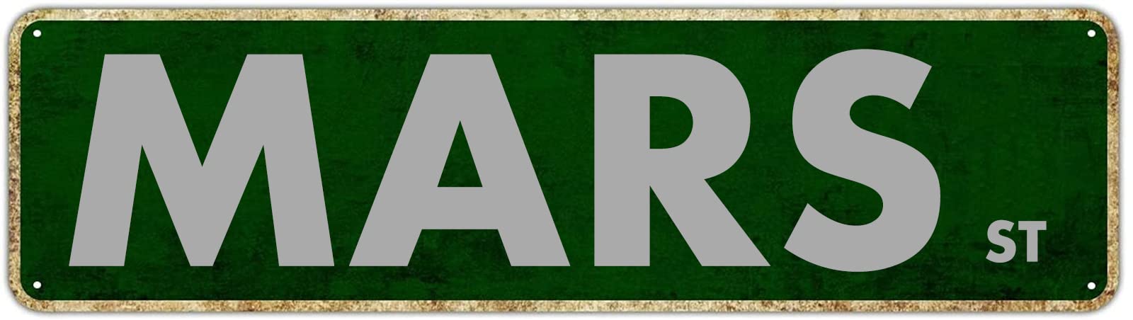DTHNKL Mars St Vintage Metal Tin Sign 16x4 - Retro Aluminum Funny Exit Decor for Home Kitchen Garden Wall Front Door Coffee