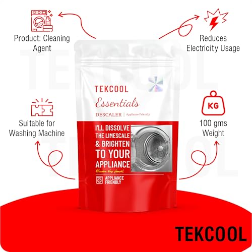 Image of TEKCOOL Washing Machine Cleaner, Descaler for Washing Machine Front Load and Top Load, Washing Machine Cleaning Powder, Descaling Powder for Washing Machine (Red, Pack of 6).