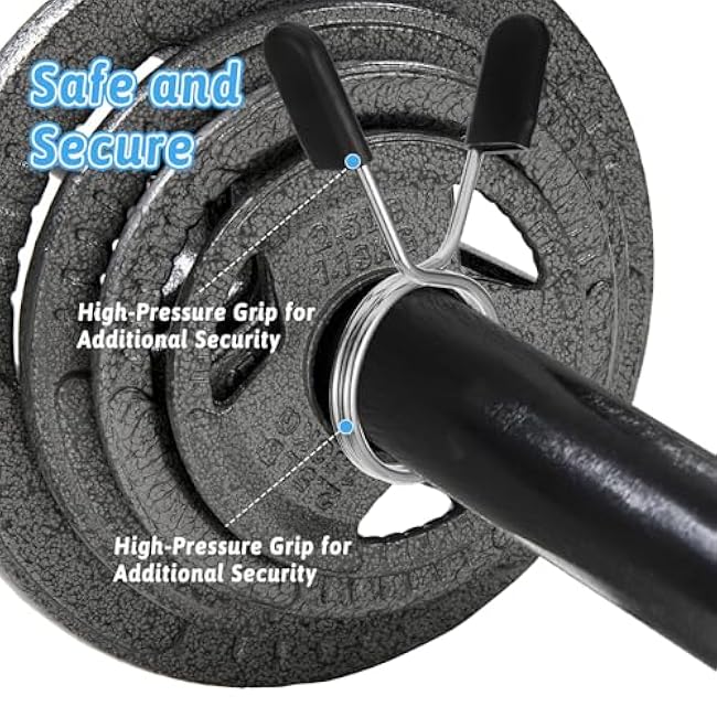 simarro Weight Clips for Bars, 8pcs 1 Inch Barbell Clamps Stainless Steel Weight Bar Clamps Barbell Collars Fitness Bar Clips Weight Bar Clamps for Weightlifting Strength Training Working Out