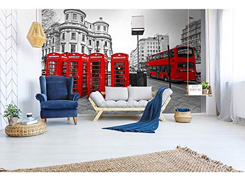 Papier peint intissé LONDRES 375 cm x 250 cm | Tapisserie Murale XXL Poster Décoration - Salon Appartement - Photo d'art Tableaux Muraux | QUALITÉ...