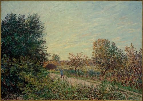 Tableau paysage sur toile d'Alfred Sisle finition peinture huile art mural salon 60x90cm