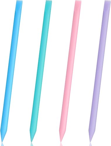 Gartful 4 varillas de silicona puntiagudas, varillas de mezcla reutilizables para resina epoxi, pintura, fabricación de vasos con purpurina, artes,