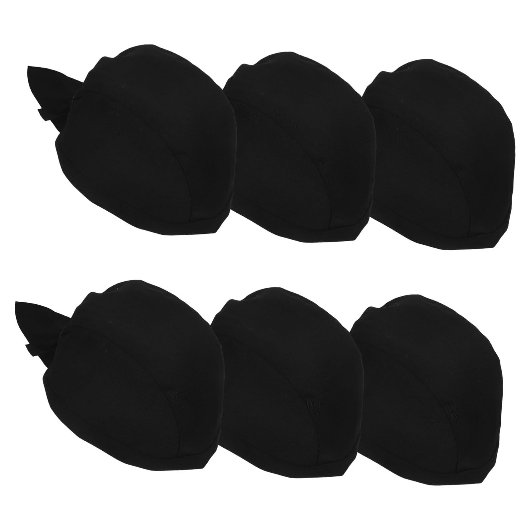 Gorros de Chef para Restaurantes Negros, 6 Piezas de Algodón | Uso en Cocina y Barbacoa, Resistentes al Desgaste, Estilo Simple y Clásico, Diseño Creativo y Único