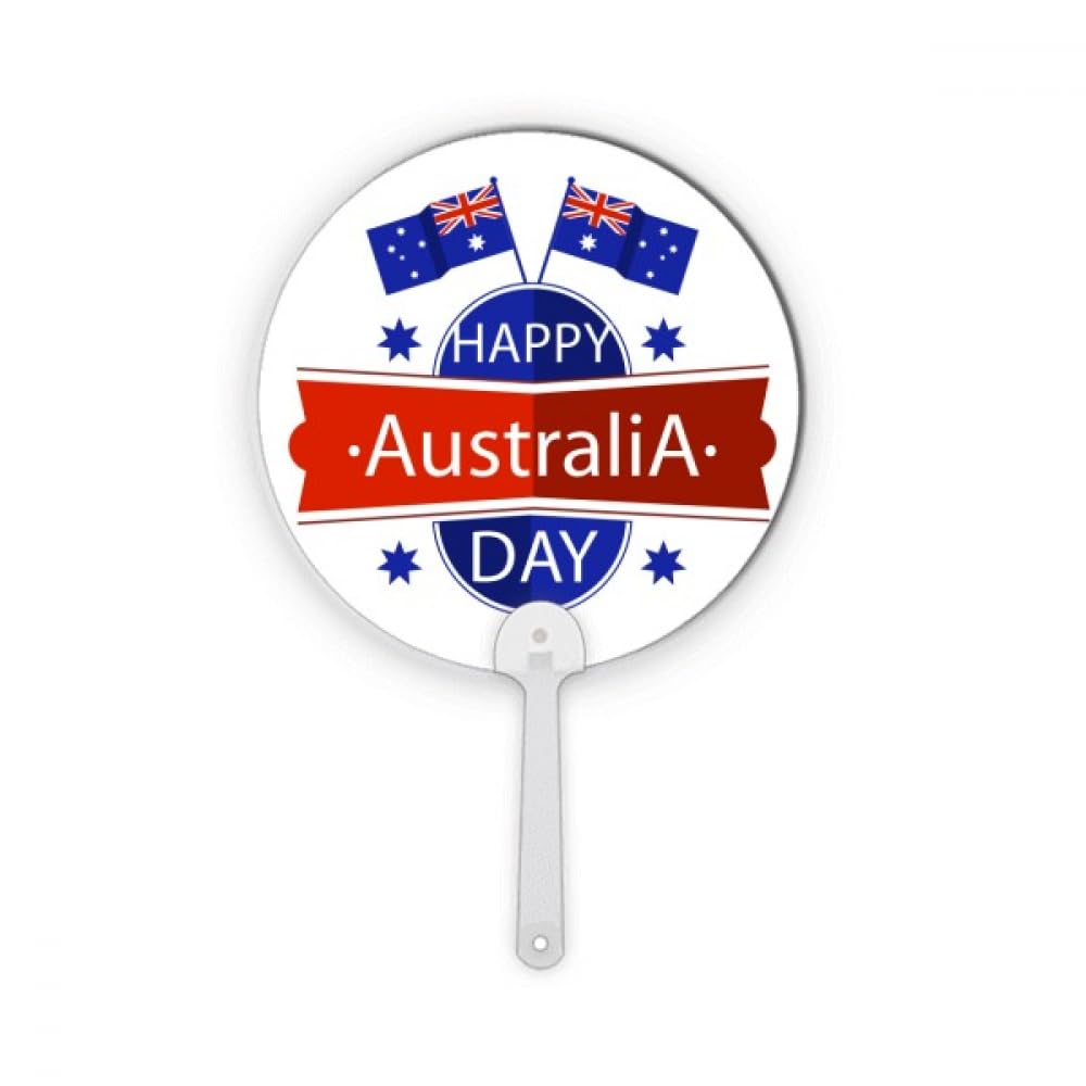 Drapeau rond Australie Day en plastique avec décoration d'éventail