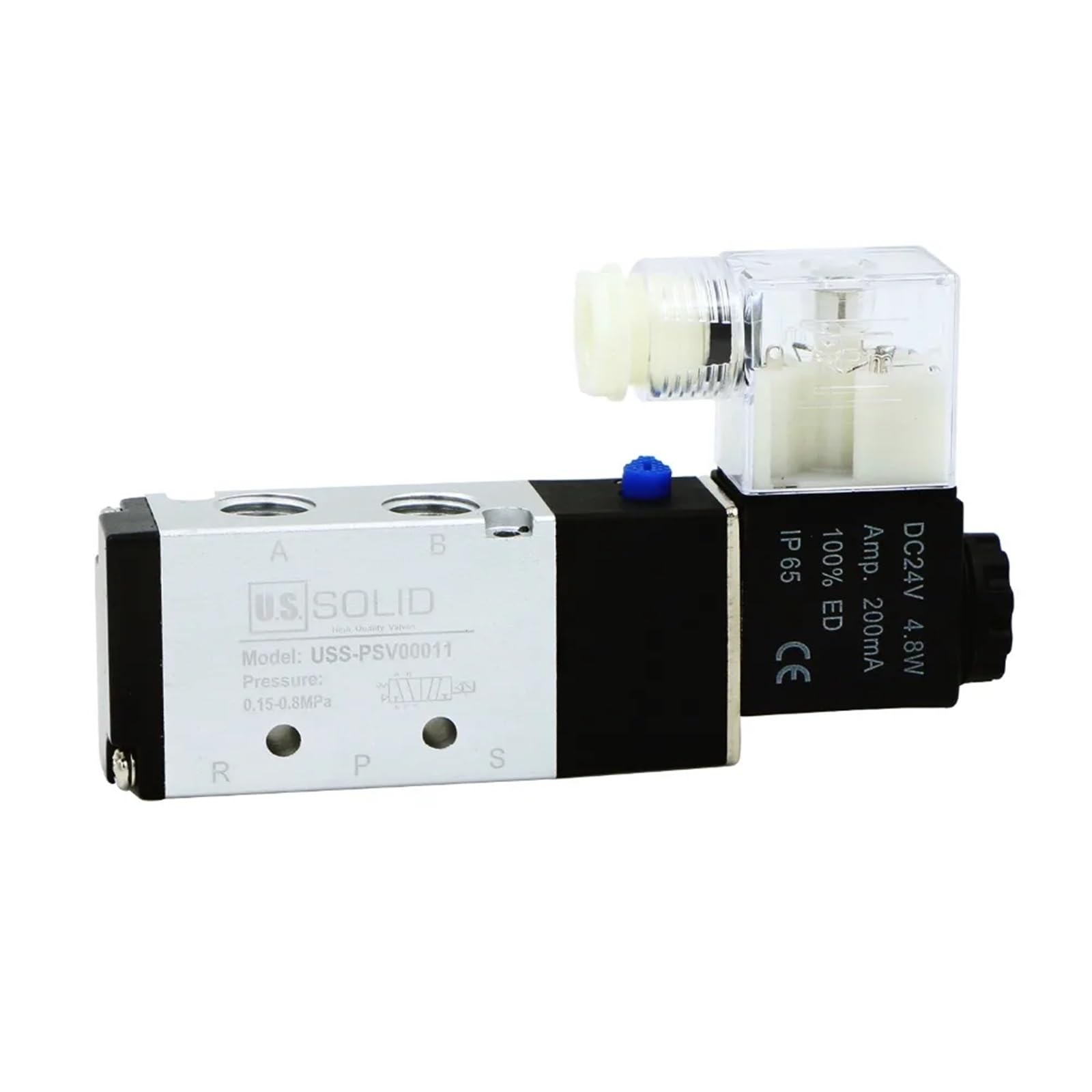 Electroválvula neumática eléctrica de 1/4", 5 vías, 2 Posiciones, CC 24 V, aleación de Aluminio | NPT(used in US)