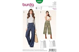 Burda Sewing Patterns: Ladies Easy Sewing Pattern 6573 High Waist Wide Leg Trousers