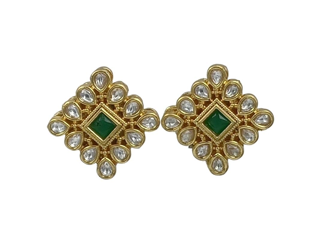 BLACKBOX Green & Gold Colour Traditional Kundan Earring - Petal For Women & Girls|Stylish & Fashionable Earing|Accessories Jewellery for Women|Birthday Gift for Girlfriend, Wife & Mom (B0CKN8GR7Q) Amazon Price History, Amazon Price Tracker