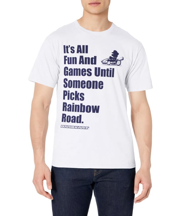 Nintendo Mario Kart Rainbow Road Fun and Games T-Shirt Small - image 2
