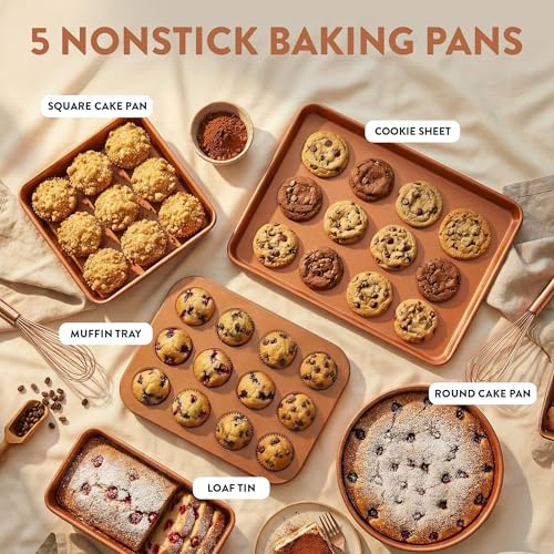 image for Gotham Steel Hammered 20 Pc Ceramic Cookware Set Nonstick, True Cerami