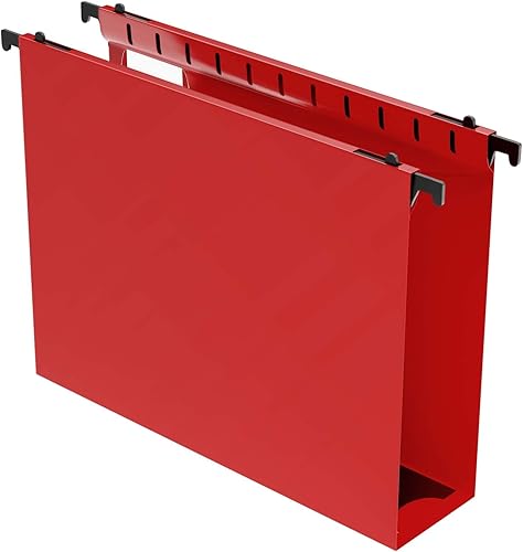 Nordun Carpeta colgante de plástico de capacidad adicional, tamaño carta, paquete de 12 carpetas colgantes reforzadas con expansión resistente de 2