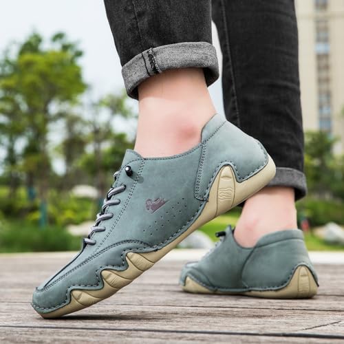 Image of Driving Shoes for Men Casual Slip Ons Mens Fashion Shoes Comfort Handmade Chukka Dress Casual Shoes