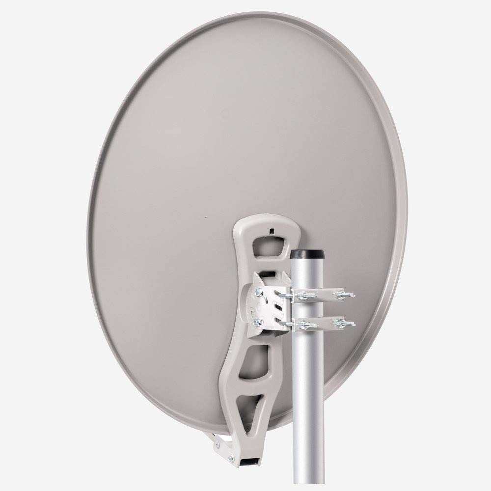 Fuba DAL 804 G Satellitenschüssel Alu 4 Teilnehmer Quad LNB DEK 417 Grau