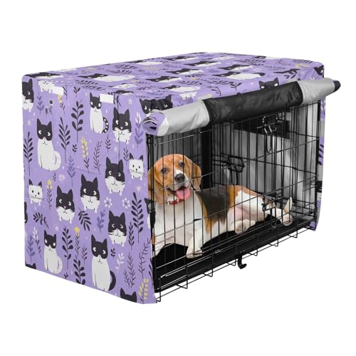 Housse de cage chien chat violette imperméable et lavable pour intérieur