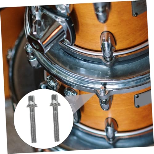 Accesorios esenciales para batería: 2 tornillos de tensión para aros de tambor, acero inoxidable, 44,5 mm miniatura 7