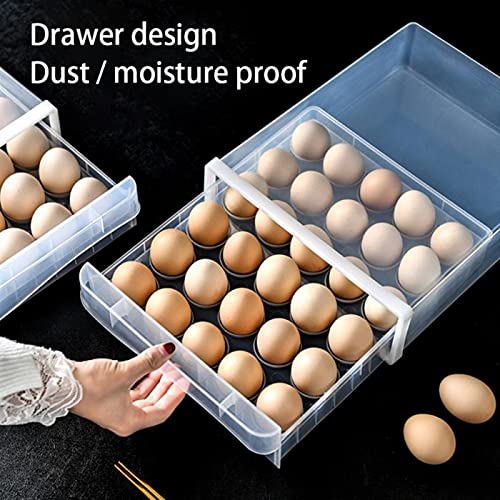 Boîte rangement œuf réfrigérateur transparent double couche compact - 5