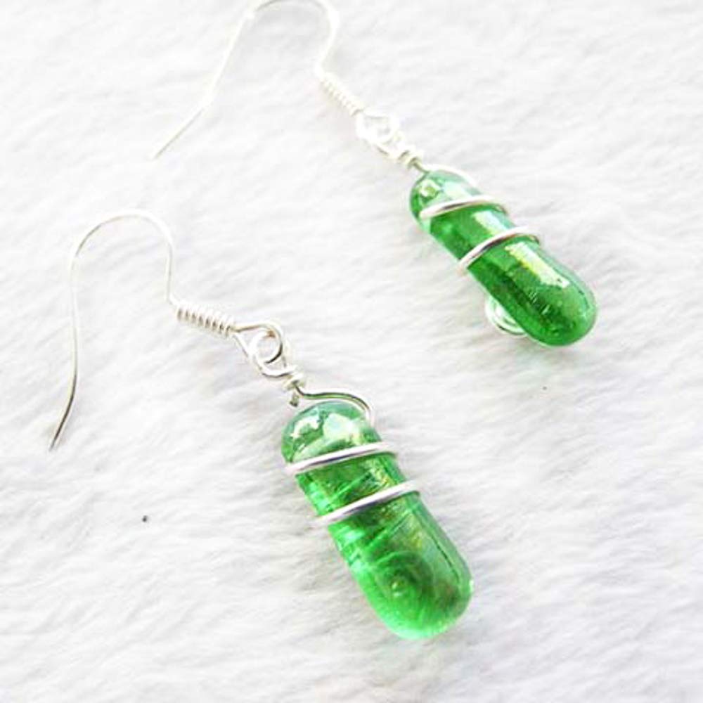 CanplowCrystal Necklace and Earrings Set Grape Green clear GLA-NECS-001