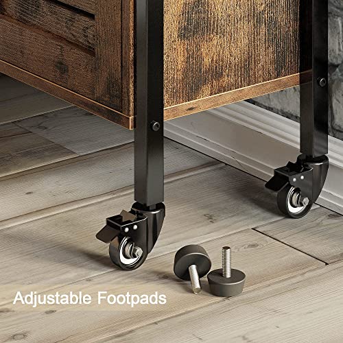 Ironck Industrial Bookshelf And Bookcase With 2 Louvered Doors And 3 Shelves, Standing Storage Cabinet For Living Room, Home Office, Bedroom, Washroom, Vintage Brown #TOP4