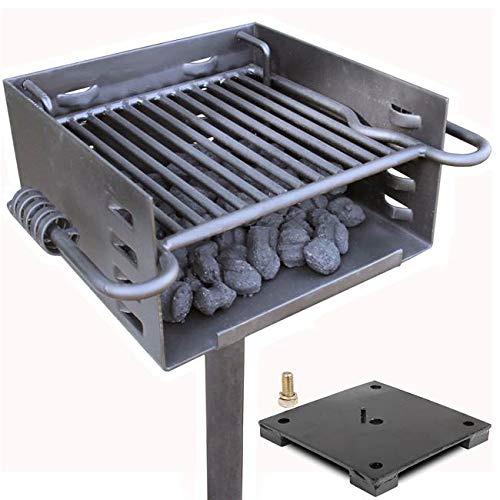 Titan Single Post Park Style Grill Charcoal Grill w Base Anchor BBQ