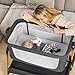 TotRun Bassinet Bedside Sleeper, Rocking Bassinets with Comfy Mattress and Wheels for Newborn, 5-Height Adjustable (Black)