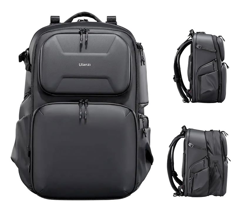 Ulanzi BP10 Hardshell Camera Backpack 25 to 35L | Holds 2 Cameras + 6 lenses | 47x22x33cm 2.6 Kg | Dual Side Quick Access | Comfortable Back Panel | Anti-Theft | Waterproof | 25L Expandable to 35L