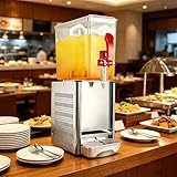 TDSYOCG Elektrischer Getränkespender Gastronomie, Saftspender Edelstahl Profi-Qualität, Kaltgetränkespender mit Thermostat für Imbiss Ausstattung & Kantine, Getränkekühler für Catering & Restaurant