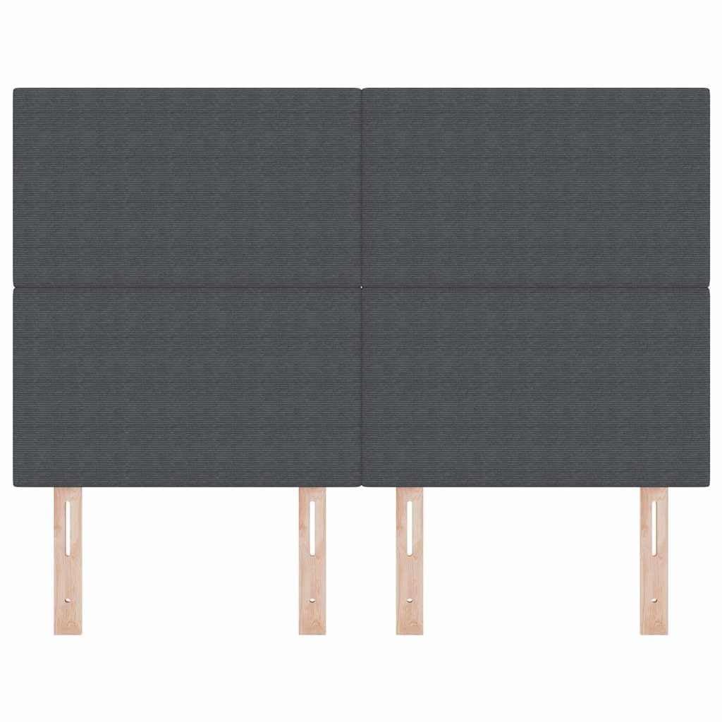 Cabecero gris oscuro de 160 cm, tejido acanalado, diseño moderno, regulable en altura 118/128 cm, estructura de madera maciza de pino, cómodo respaldo para dormitorio, habitación juvenil y