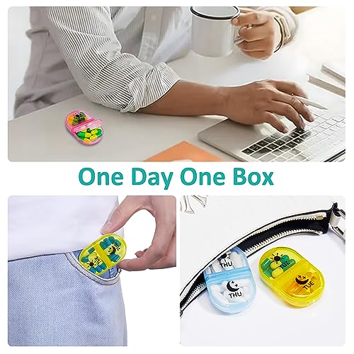 Image of Fullicon Pill Organizer 2 Times a Day, Weekly Pill Box AM PM, Removable Medicine Organizer, Pill Cases Twice a Day