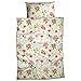 Produktbild Traumschlaf kuschelig weiche Biber Bettwäsche Fridoline orange Ecru im Blumen Stil aus 100% Baumwolle mit Reißverschluss 135x200 cm + 80x80 cm