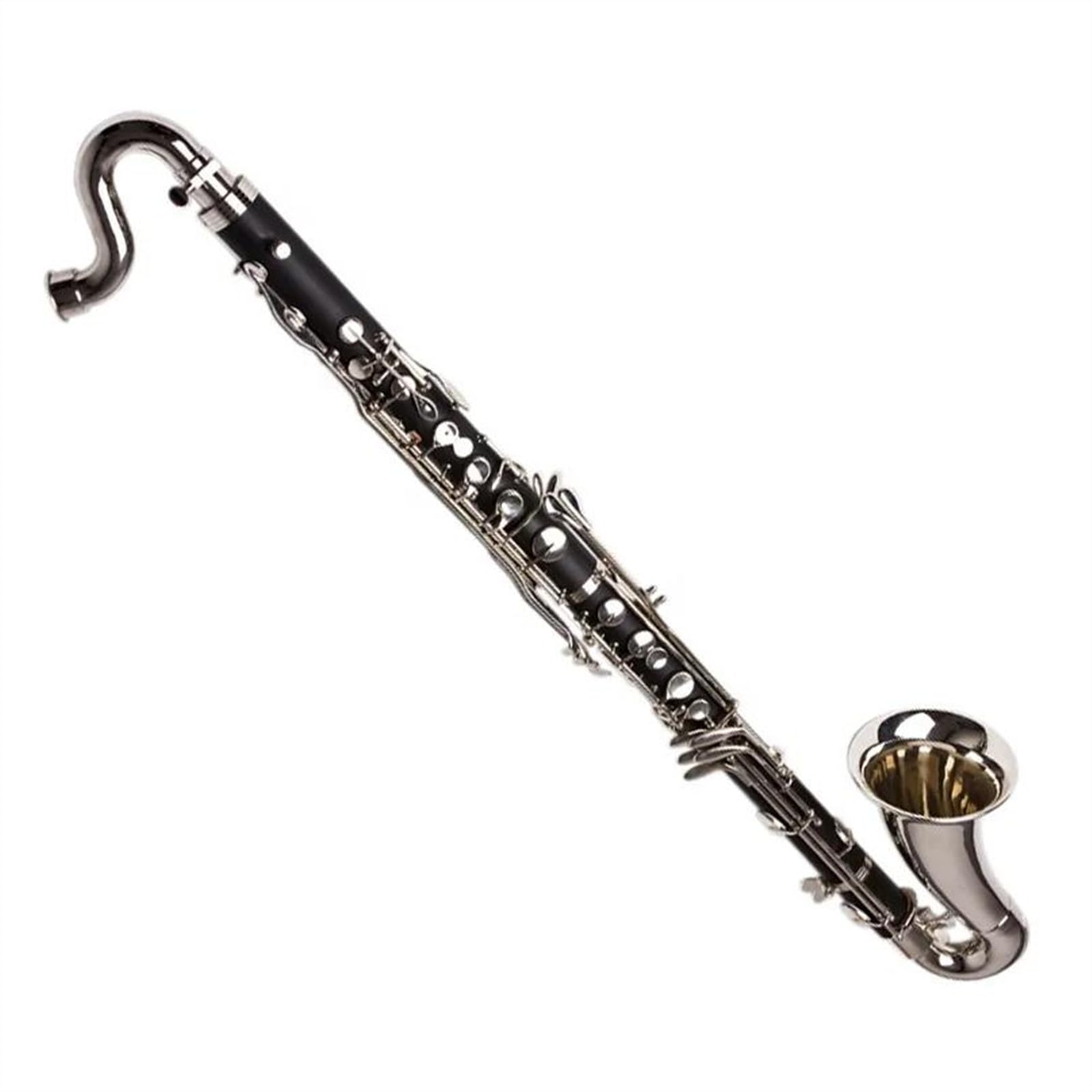 Corpo In Bachelite Chiavi Placcate Argento Clarinetto Clarinetto Basso In Mi Basso 18 Tasti Con Custodia In Pelle E Accessori Kit per Clarinetto