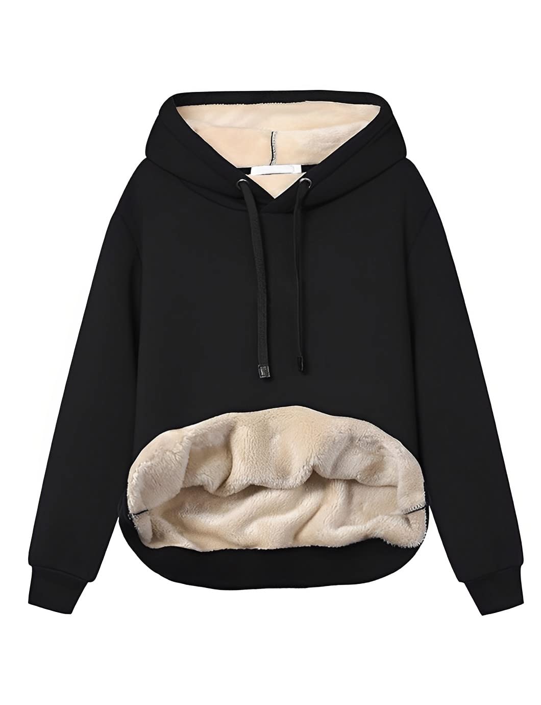 Malajisi Womens Hooded Sweatshirt Fleece Sherpa Lined Hoodies Winter Causal Loose Fit Pullover