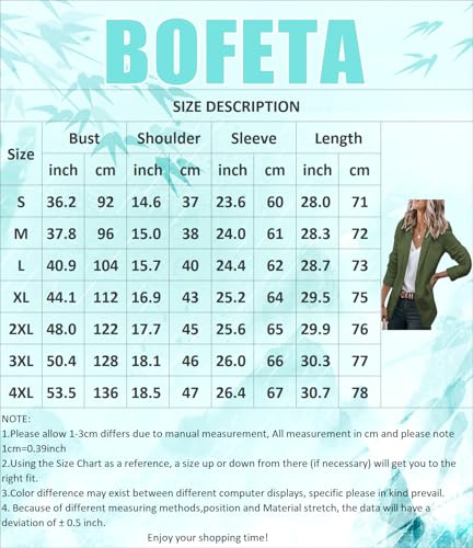 BOFETA Women's Long Sleeve Blazer One Button Solid Color Pocket Jacket Blazer Notched Collar Coat4