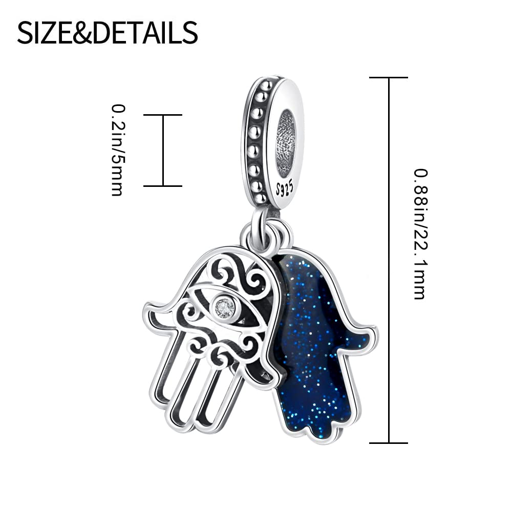 LNQOBU Charms Abalorios para Pulseras 925 Plata Esterlina Ojo del Diablo Pulseras plata Mujer
