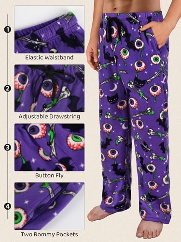 3 Pack Mens Pajama Pants Microfleece Plaid Pajama Bottoms Sleepwear PJ Sleep & Lounge Pants with Pockets & Drawstring3