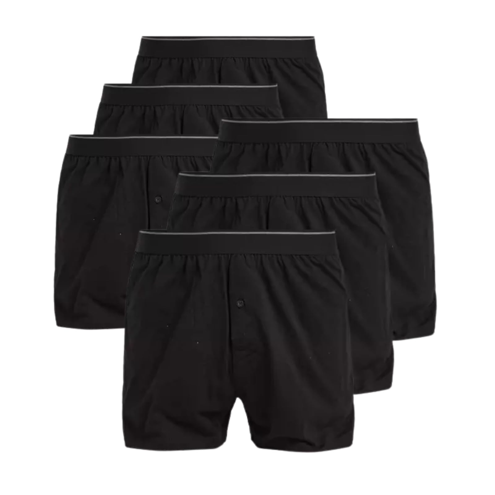 Trenzeo Men’s Boxer Shorts 6-Pack – Soft Cotton Underwear for Men, Loose Fit with Button Fly Breathable & Comfortable Men’s Boxers Multipack (UK, Alpha, 5XL, Regular, Regular, Mes's, Black)