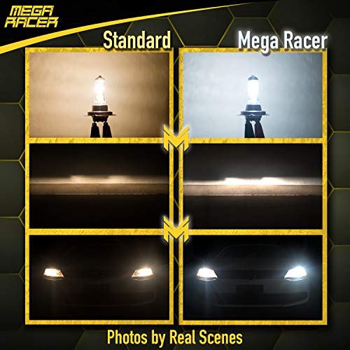 Mega Racer 9004/Hb1 Halogen Headlight Bulbs - Super White, 5000K 12V, Xenon, P29T Base, Ip68 Waterproof Rating, Automotive Replacement Bulbs For Dual Hi/Low Beam, Pack Of 4 #TOP5