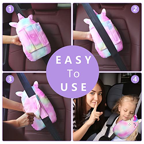 image for FIODAY Car Seat Belt Covers for Kids Unicorn Seat Belt Pillow Soft Sea