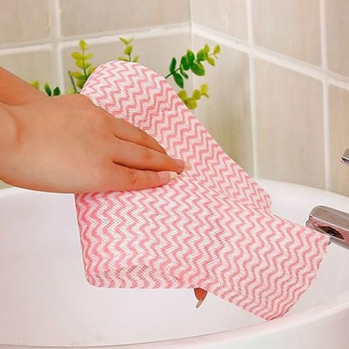 SXCCNW Wischtücher auf Rolle, 4 Rollen Einweg Reinigungstücher, Putztücher auf Rolle Lappen Einweg Putztücher Vliesstoffe Küchentücher Putztuch für Wohnküche Esstisch 50 Stück pro Rolle 4 Farben