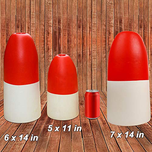 Crab Fishing Trap Floats Buoy - Kayak Outrigger Stabilizer Crab Pot Markers 5x11 6x14 7x14 inch Red/White - Thumbnail 4