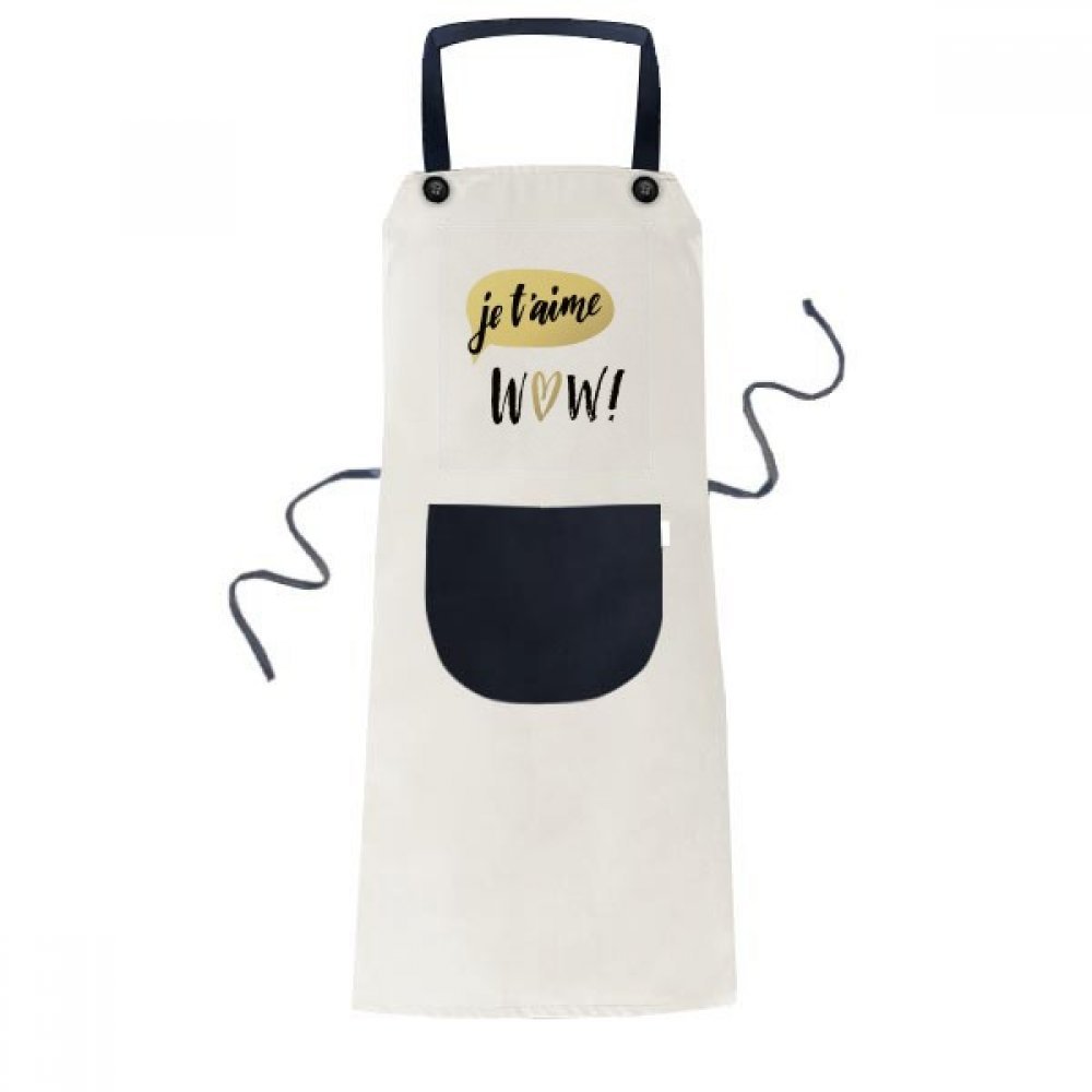 Tablier de cuisine bavoir beige anti-taches 70cm avec poche pour homme et femme