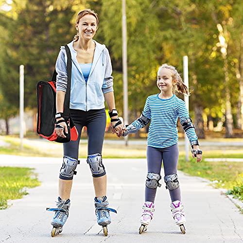 Image of Roller Skate Bag, Breathable Ice-Skating Bag Shoulder and Top Handle Oxford Cloth Skating Bag for Women Men and Adults Roller Skate Accessories (Red)