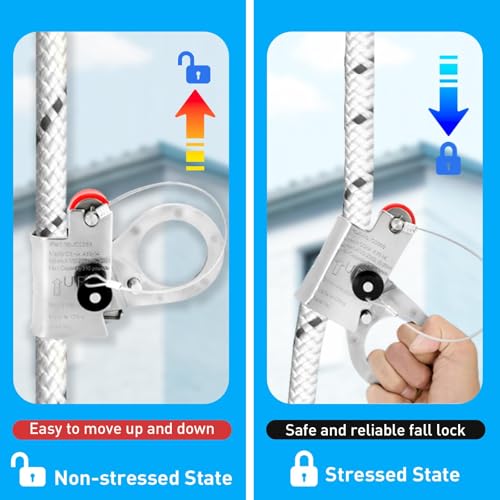 Image of Rope Grab Fall Protection Automatic Energy Absorbing, Used with 5 /8 inch - 3 /4 inch Lifeline Rope, Automatic Lock System, Comply to ANSI /OSHA