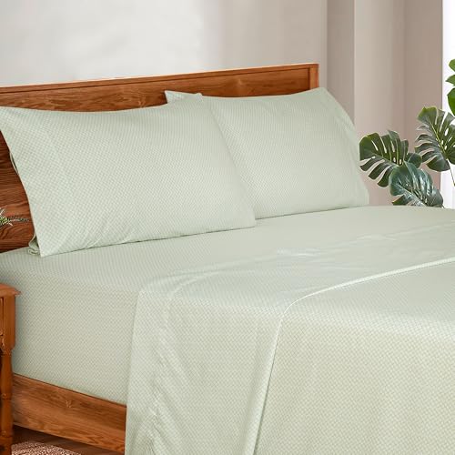 Image of ROYALE LINENS 4 Piece Queen Sheets Set - Soft Brushed 1800 Microfiber Bedding - 1 Fitted and 1 Flat Sheet, 2 Pillow Cases - Wrinkle Free & Fade Resistant - Hotel Luxury Bed Sheets Set (Sage, Queen)