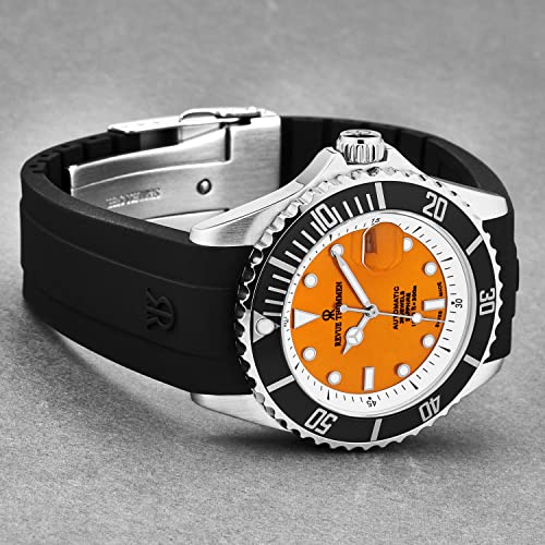 Men's 'Diver' Orange Dial Black Rubber Strap Swiss Automatic Watch 17571.23392