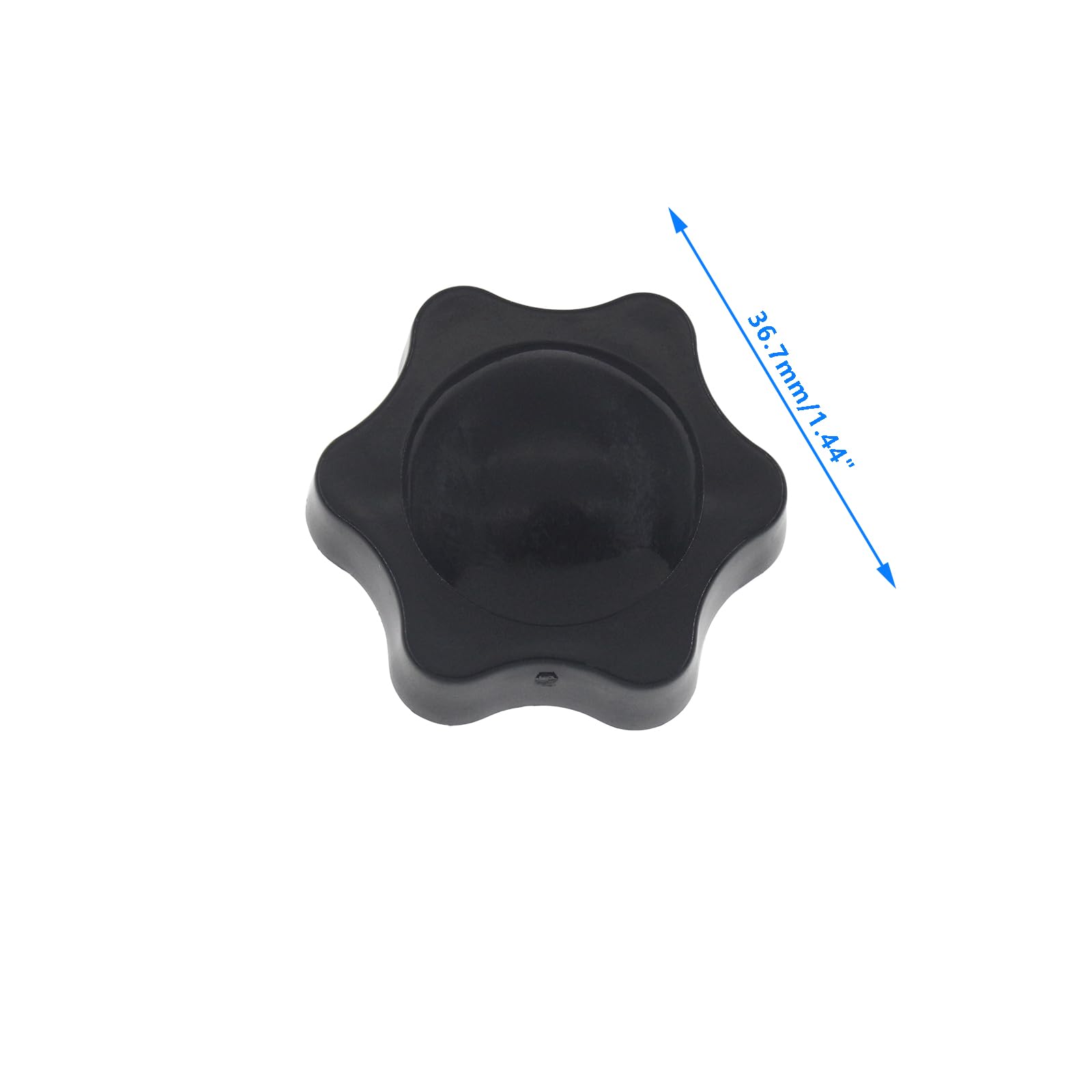 6 Pcs Black Knurled Clamping Knobs Nuts,SAFYY Plastic Star Hand Knobs Screw On Type Threaded Clamping Knob Adjustment Knobs,Clamping Handle Screw Knob with Brass Core(1/4 Thread,1-7/16 Diameter)