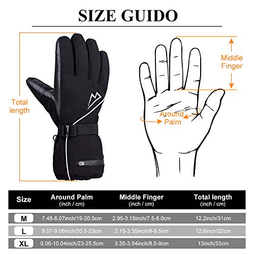 Loowoko Ski Gloves Waterproof Snowboard Gloves Winter Snow Gloves for Men Women