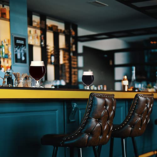 Ecodesign-Us 2 Beer Glasses Belgian Style Tulip - 16 Oz - Set Of 2 W/Coasters - Birthday Housewarming Bachelor Party Glassware Gift For Men Idea #TOP6